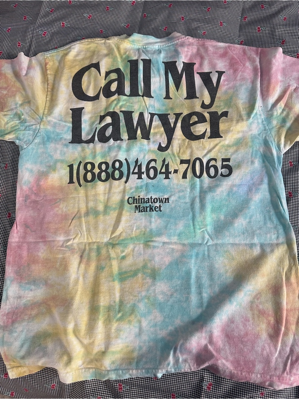 Chinatown Market Tie-Dye 'Call My Lawyer' Tee - Pastel Multi
